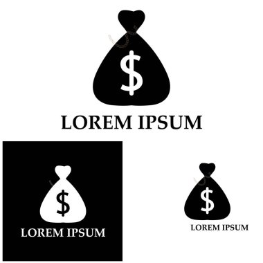 Dolar sembollü para çantası vektör simgesi simgesi 