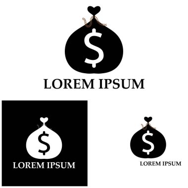 Dolar sembollü para çantası vektör simgesi simgesi 