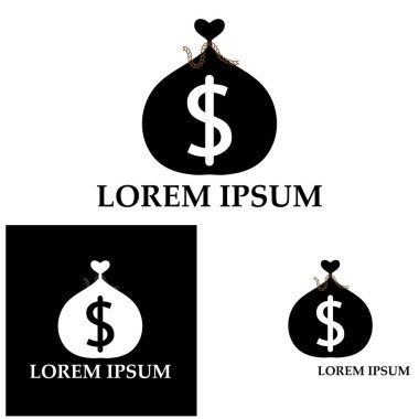 Dolar sembollü para çantası vektör simgesi simgesi 