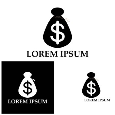 Dolar sembollü para çantası vektör simgesi simgesi 