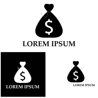 Dolar sembollü para çantası vektör simgesi simgesi 