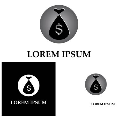 Dolar sembollü para çantası vektör simgesi simgesi 