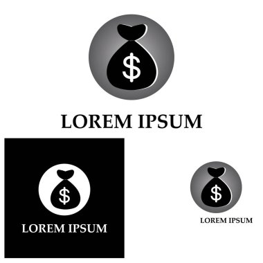 Dolar sembollü para çantası vektör simgesi simgesi 