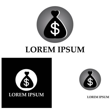 Dolar sembollü para çantası vektör simgesi simgesi 