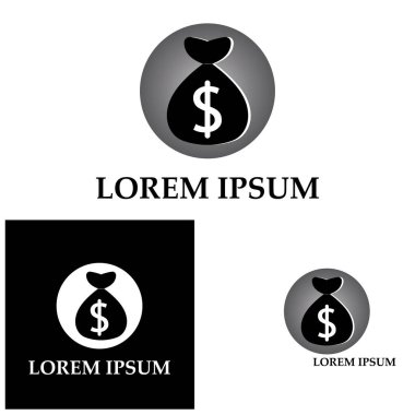 Dolar sembollü para çantası vektör simgesi simgesi 