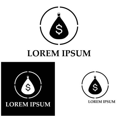 Dolar sembollü para çantası vektör simgesi simgesi 