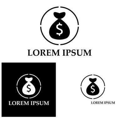 Dolar sembollü para çantası vektör simgesi simgesi 