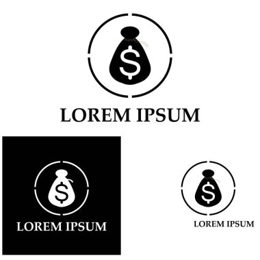 Dolar sembollü para çantası vektör simgesi simgesi 