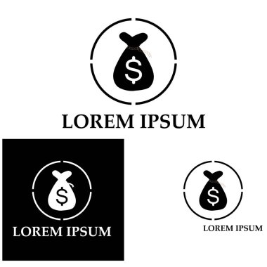 Dolar sembollü para çantası vektör simgesi simgesi 