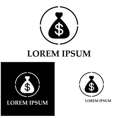 Dolar sembollü para çantası vektör simgesi simgesi 