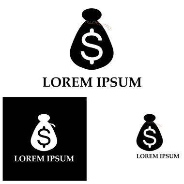 Dolar sembollü para çantası vektör simgesi simgesi 