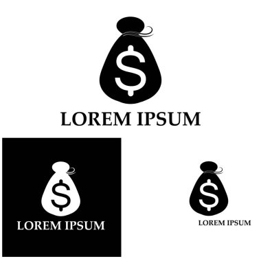 Dolar sembollü para çantası vektör simgesi simgesi 