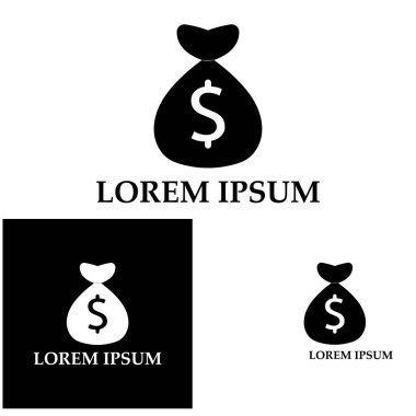 Dolar sembollü para çantası vektör simgesi simgesi 