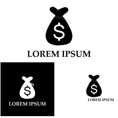 Dolar sembollü para çantası vektör simgesi simgesi 