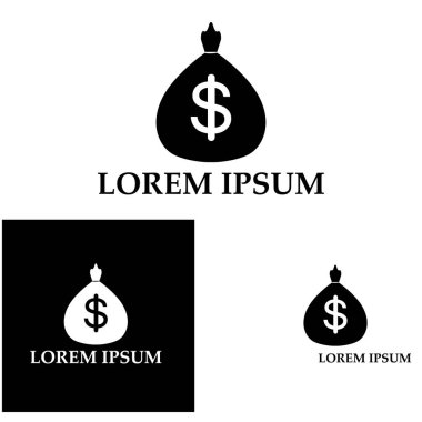 Dolar sembollü para çantası vektör simgesi simgesi 