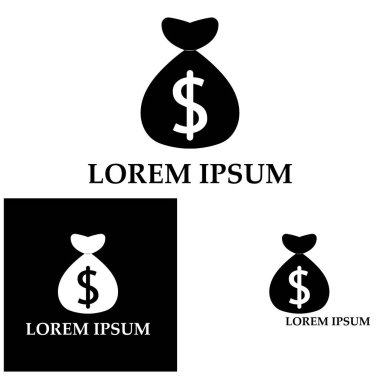 Dolar sembollü para çantası vektör simgesi simgesi 