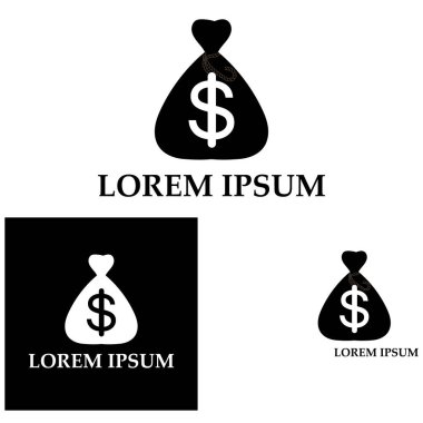 Dolar sembollü para çantası vektör simgesi simgesi 