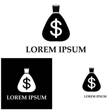 Dolar sembollü para çantası vektör simgesi simgesi 