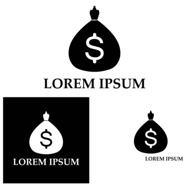 Dolar sembollü para çantası vektör simgesi simgesi 