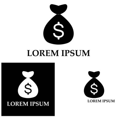 Dolar sembollü para çantası vektör simgesi simgesi 