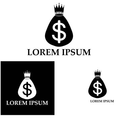 Dolar sembollü para çantası vektör simgesi simgesi 