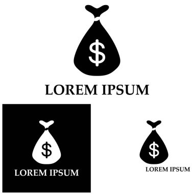 Dolar sembollü para çantası vektör simgesi simgesi 