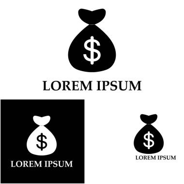 Dolar sembollü para çantası vektör simgesi simgesi 