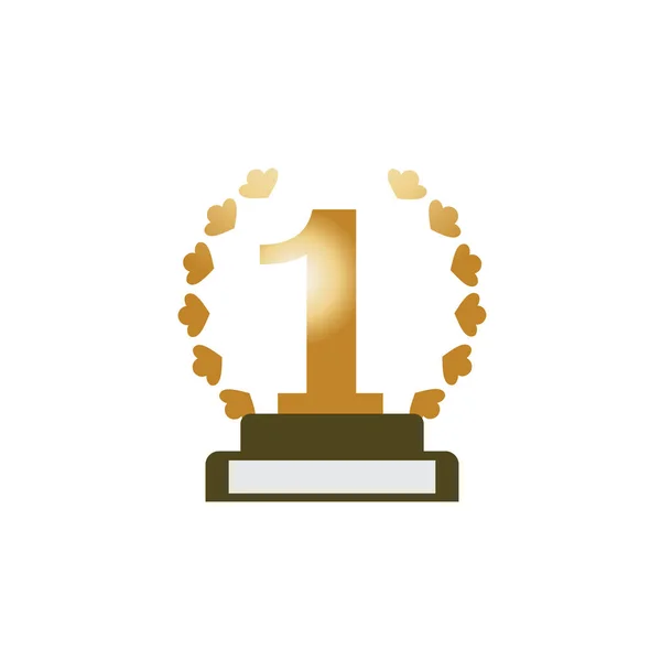 First Place Trophy Cup Vector Icon Illustration — ストックベクタ