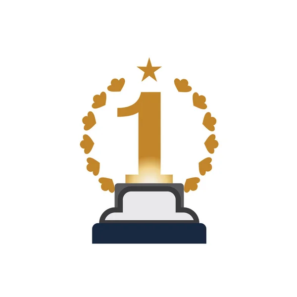 First Place Trophy Cup Vector Icon Illustration — ストックベクタ