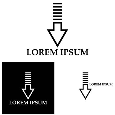 Ok kısmı aşağı vektör simgesi logo arkaplanı