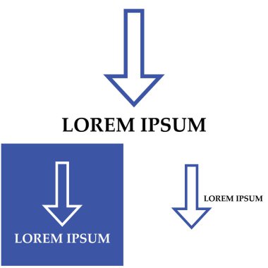 Ok kısmı aşağı vektör simgesi logo arkaplanı