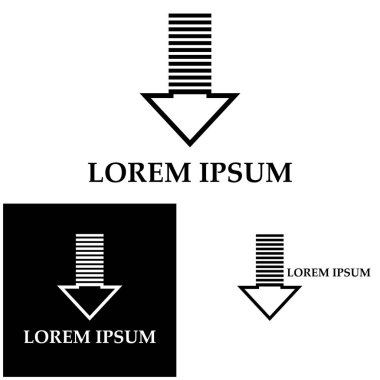 Ok kısmı aşağı vektör simgesi logo arkaplanı