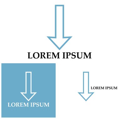 Ok kısmı aşağı vektör simgesi logo arkaplanı