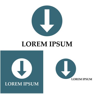 Ok kısmı aşağı vektör simgesi logo arkaplanı