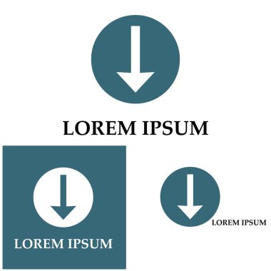 Ok kısmı aşağı vektör simgesi logo arkaplanı