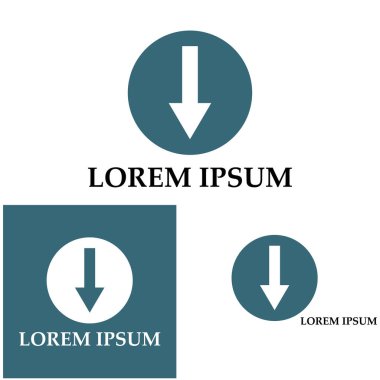Ok kısmı aşağı vektör simgesi logo arkaplanı