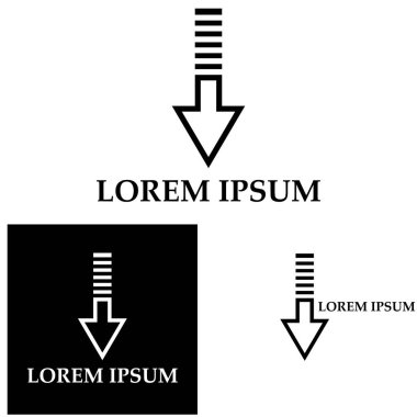 Ok kısmı aşağı vektör simgesi logo arkaplanı