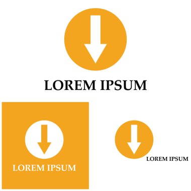 Ok kısmı aşağı vektör simgesi logo arkaplanı