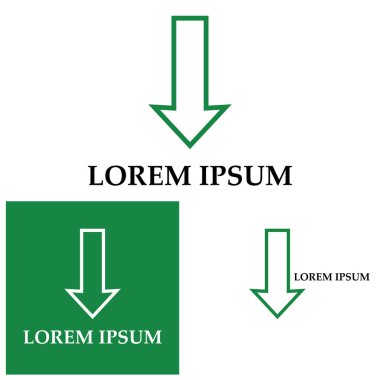 Ok kısmı aşağı vektör simgesi logo arkaplanı