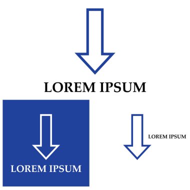 Ok kısmı aşağı vektör simgesi logo arkaplanı