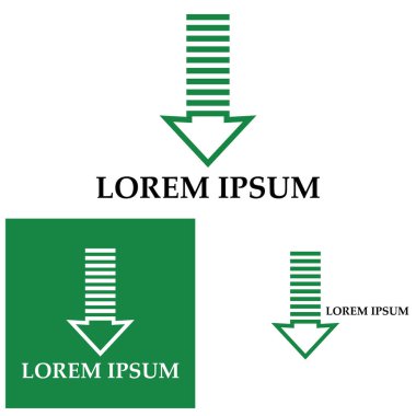 Ok kısmı aşağı vektör simgesi logo arkaplanı