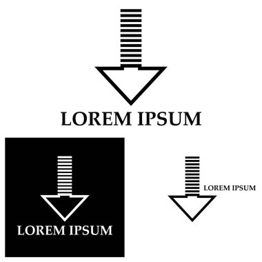 Ok kısmı aşağı vektör simgesi logo arkaplanı