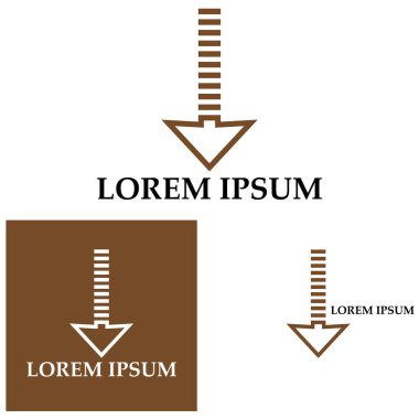 Ok kısmı aşağı vektör simgesi logo arkaplanı