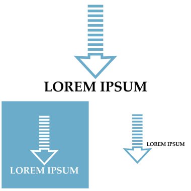 Ok kısmı aşağı vektör simgesi logo arkaplanı