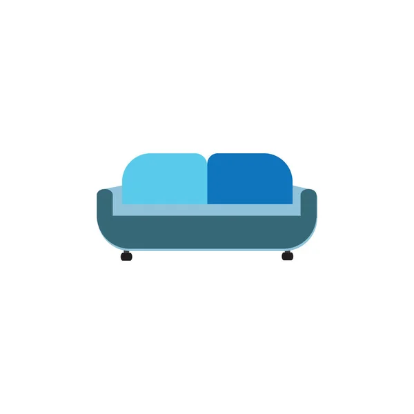 Sofa Vektor Logó Ikon Illusztráció Háttér — Stock Vector