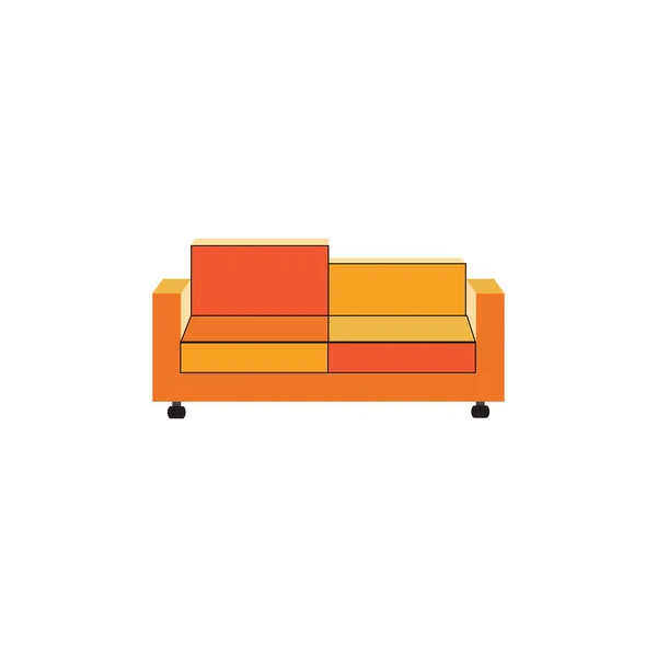 Sofa Vektor Logó Ikon Illusztráció Háttér — Stock Vector