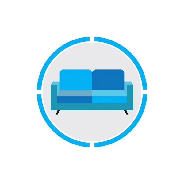 Sofa Vector Logo Icon Illustration Background — стоковый вектор