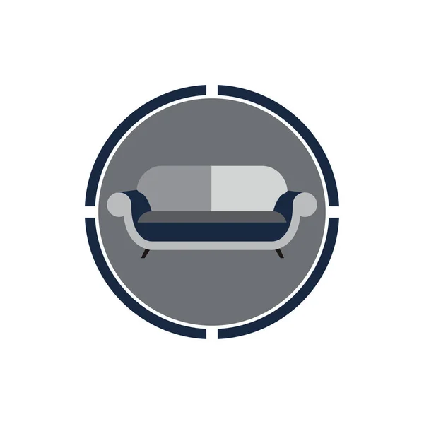 Sofa Vektor Logo Symbol Illustration Hintergrund — Stockvektor