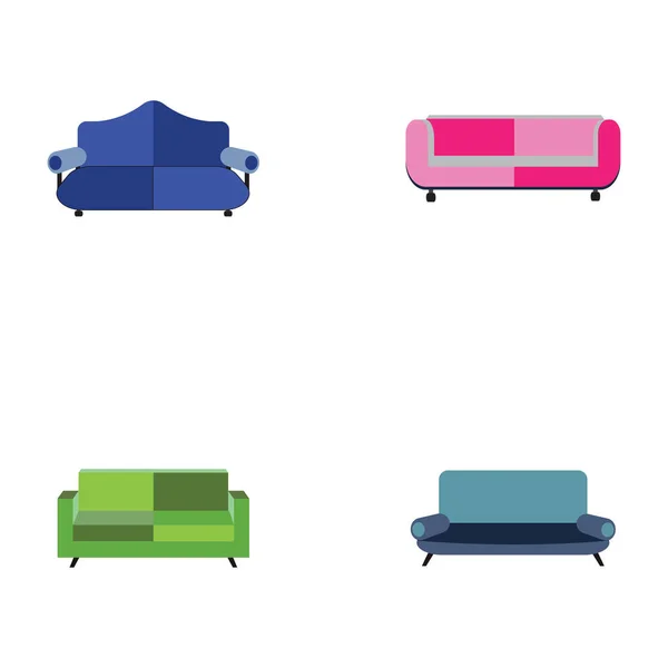 Latar Belakang Ikon Logo Vektor Sofa - Stok Vektor