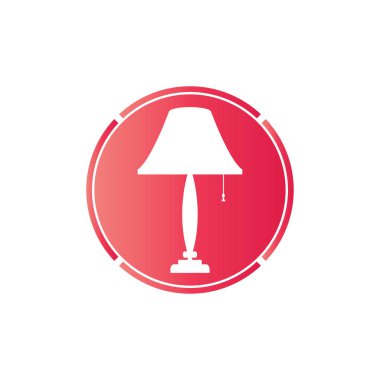 Yatak odası lambası vektör simgesi arkaplanı 